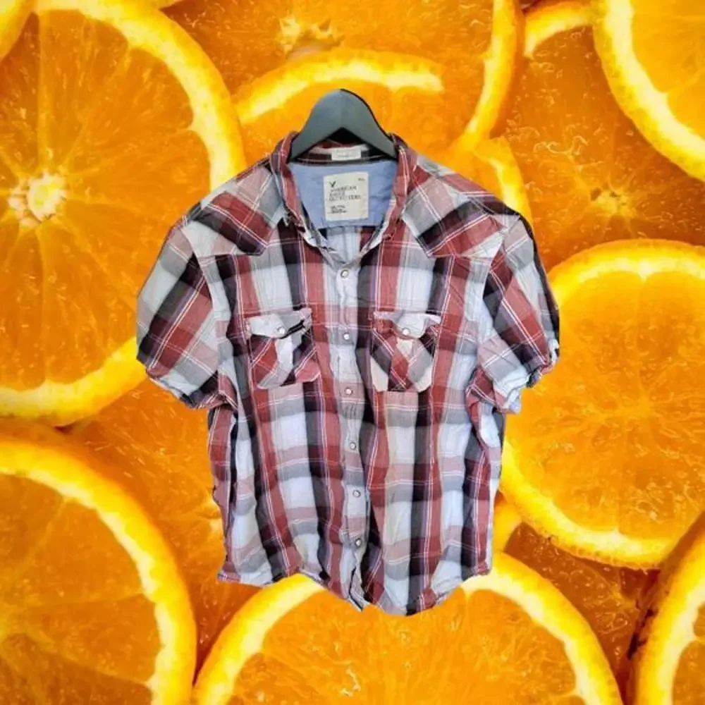 American Eagle Outfitter Plaid Button‎ Up Vintage Fit Size XXL